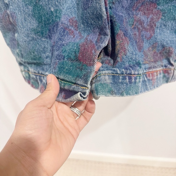 Vintage Bongo floral 90s Y2K oversized Denim Blazer medium - Picture 10 of 10